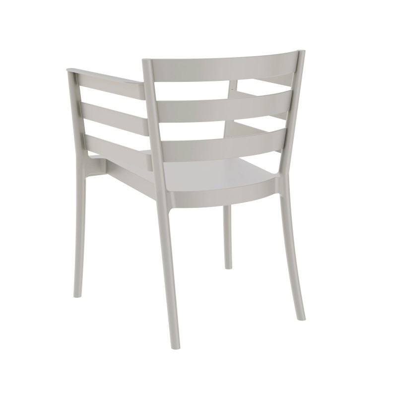 Sillón SALERNO, apilable, polipropileno gris pálido