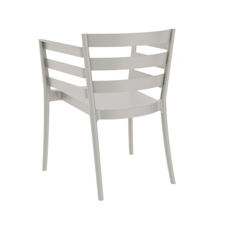 Sillón SALERNO, apilable, polipropileno gris pálido