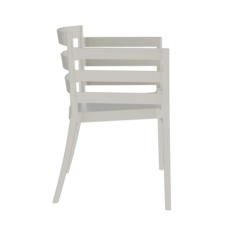 Sillón SALERNO, apilable, polipropileno gris pálido