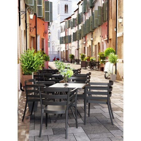 Sillón SALERNO, apilable, polipropileno gris pálido