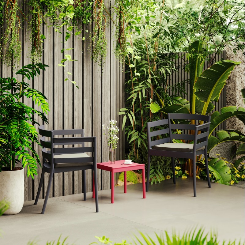 Sillón SALERNO, apilable, polipropileno gris pálido