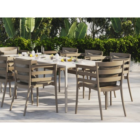 Sillón SALERNO, apilable, polipropileno gris pálido