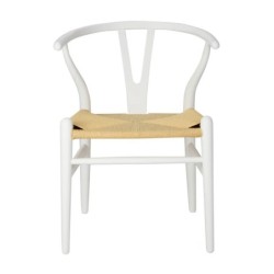 Silla WISH, madera de haya, blanca, fibra trenzada 2