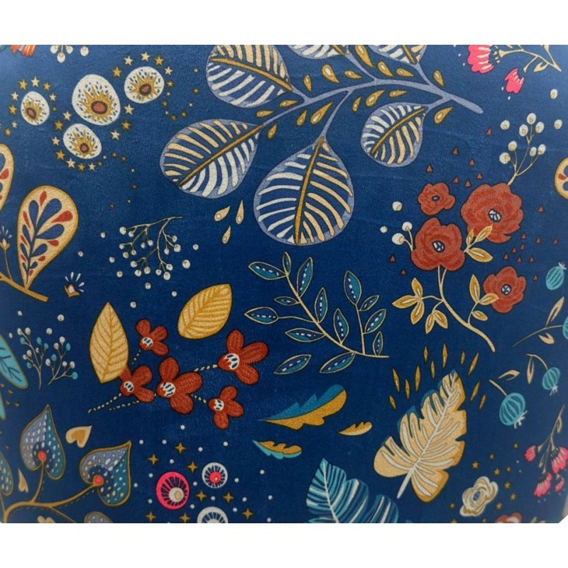 Taburete CARNAVAL SKY BLUE, metal, tapizado velvet azul con trasera carnaval