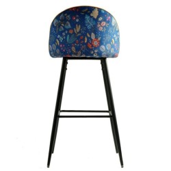Taburete CARNAVAL YELLOW, metal, tapizado velvet amarillo con trasera carnaval 2