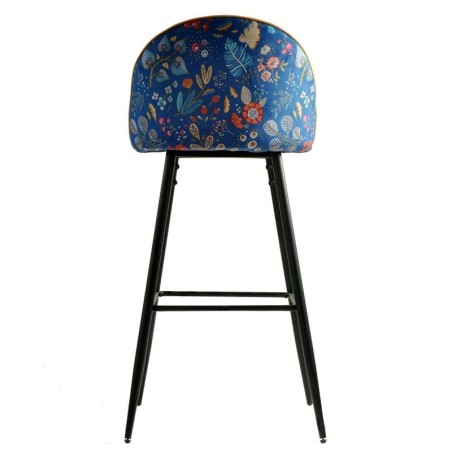 Taburete CARNAVAL YELLOW, metal, tapizado velvet amarillo con trasera carnaval