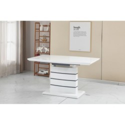 Mesa CHAMBERY, extensible, lacada blanca, 140 ~ 180 x 80 cms 2