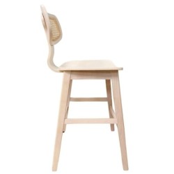 Taburete CORBEL, madera de hevea, rejilla, acabado natural 2