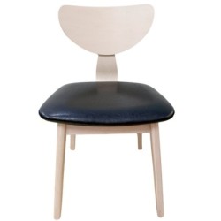 Silla DUBLIN, contrachapado de madera de hevea, natural, similpiel negra 2