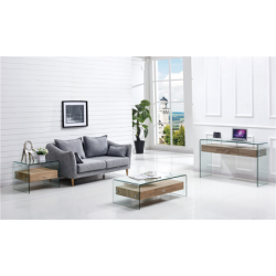 Mesa MARILYN, baja, madera, cristal, 110x55 cms 2