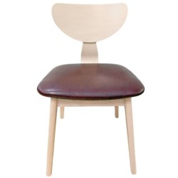 Silla DUBLIN, contrachapado de madera de hevea, natural, similpiel marrón 2