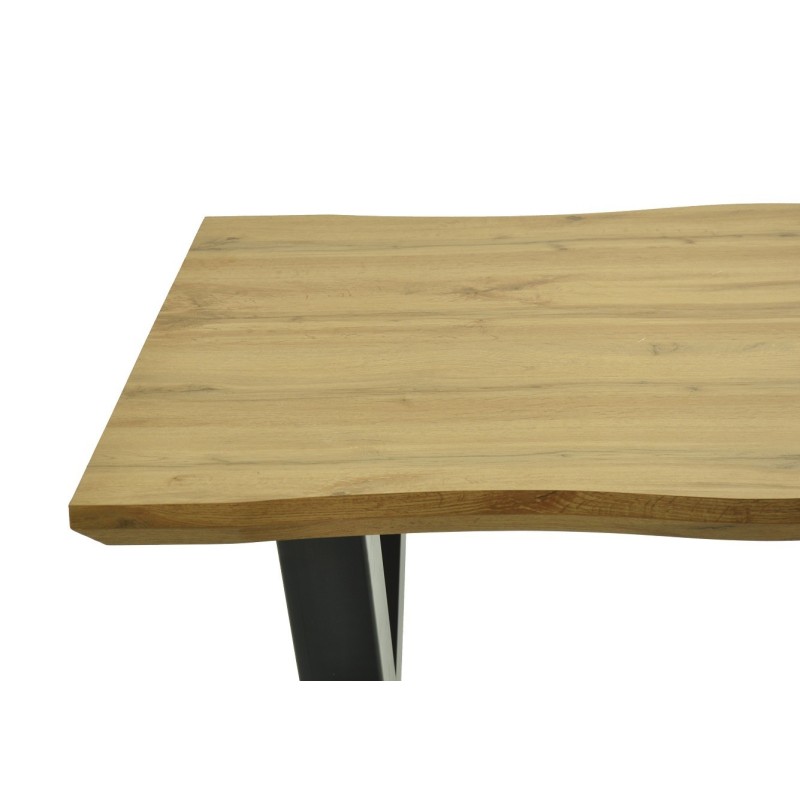 Mesa LERMA 160, metal, negro, tapa DM bilaminado 160 x 90 cms