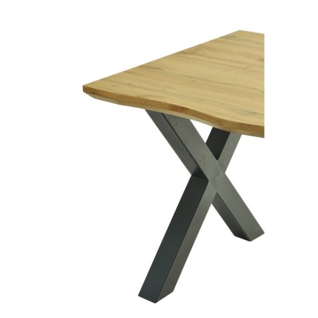 Mesa LERMA 160, metal, negro, tapa DM bilaminado 160 x 90 cms