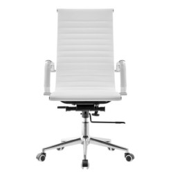Sillón de oficina OLIVER, alto, gas, basculante profundo, similpiel blanca 2