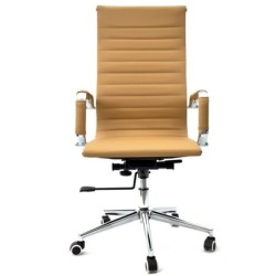 Sillón de oficina OLIVER, alto, gas, basculante profundo, similpiel marrón claro 2