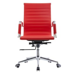 Sillón de oficina OLIVER, giratorio, gas, basculante profundo, similpiel roja 2