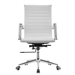 Sillón de oficina OLIVER, giratorio, gas, basculante profundo, similpiel blanca 2