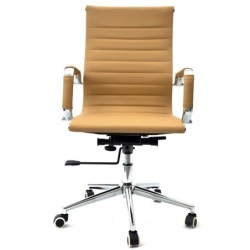 Sillón de oficina OLIVER, giratorio, gas, basculante profundo, similpiel marrón claro 2