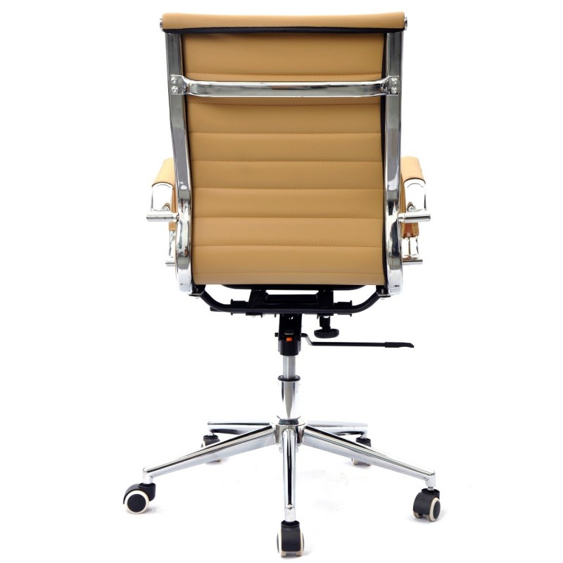 Sillón de oficina OLIVER, giratorio, gas, basculante profundo, similpiel marrón claro