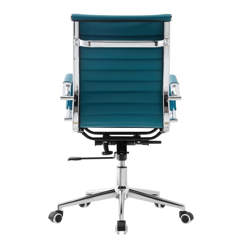 Sillón de oficina OLIVER, giratorio, gas, basculante profundo, similpiel turquesa