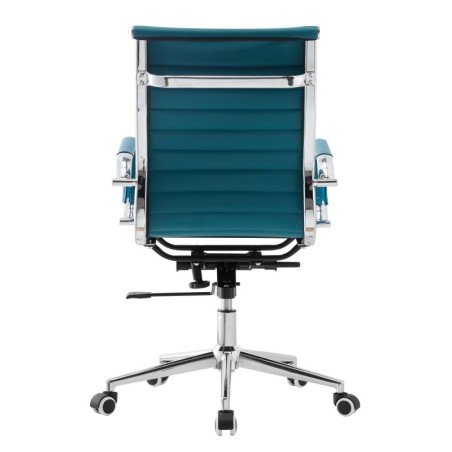 Sillón de oficina OLIVER, giratorio, gas, basculante profundo, similpiel turquesa