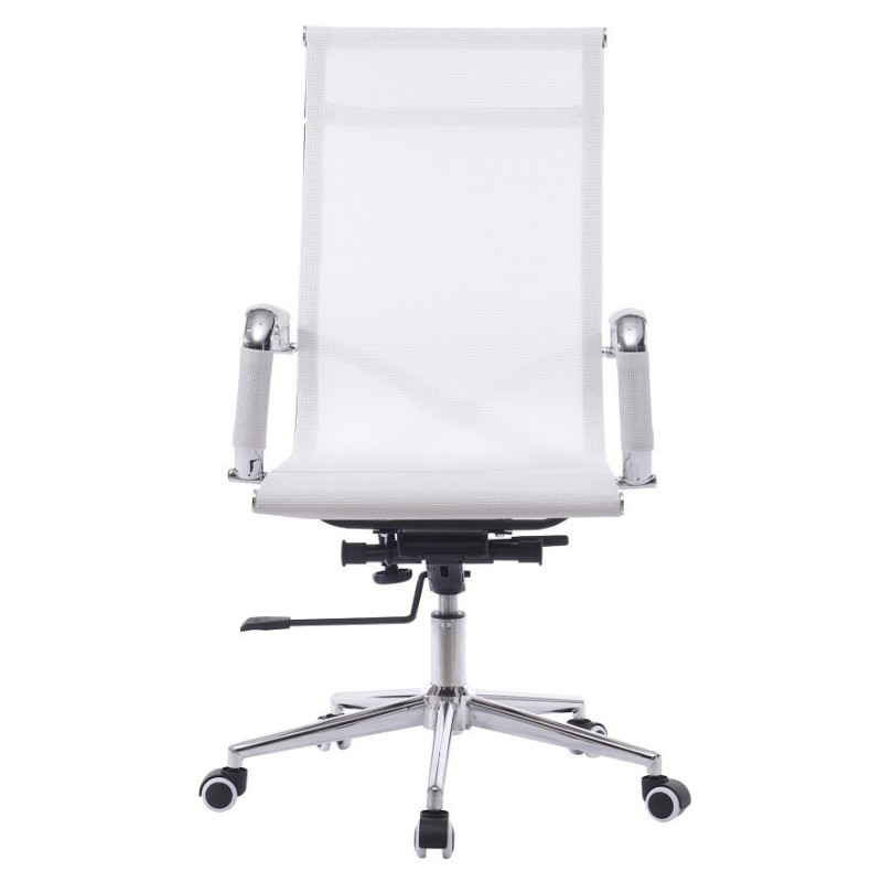 Sillón de oficina IGOR, alto, gas, basculante profundo, malla blanca