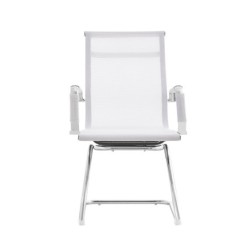 Sillón de oficina IGOR, fijo, cromado, malla blanca 2