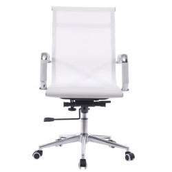 Sillón de oficina IGOR, giratorio, gas, basculante profundo, malla blanca 2