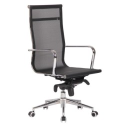 Sillón de oficina ZURICH, alto, malla negra