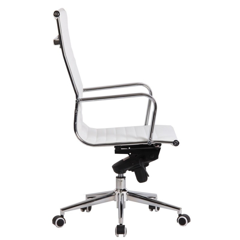 Sillón de oficina ROTERDAM, alto, similpiel blanca