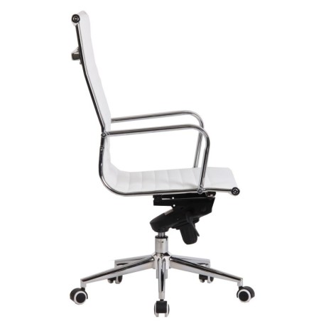 Sillón de oficina ROTERDAM, alto, similpiel blanca