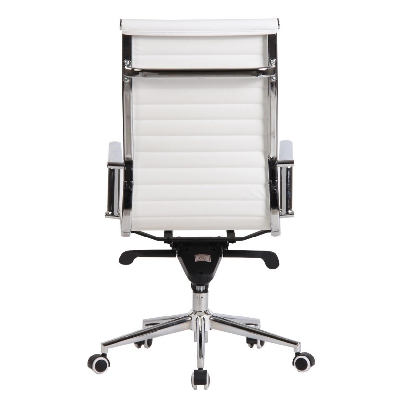 Sillón de oficina ROTERDAM, alto, similpiel blanca