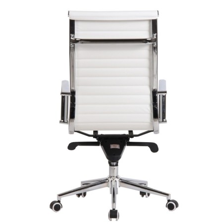 Sillón de oficina ROTERDAM, alto, similpiel blanca