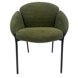 Sillón GIORGIO, metal, tapizado chenilla verde bosque 2