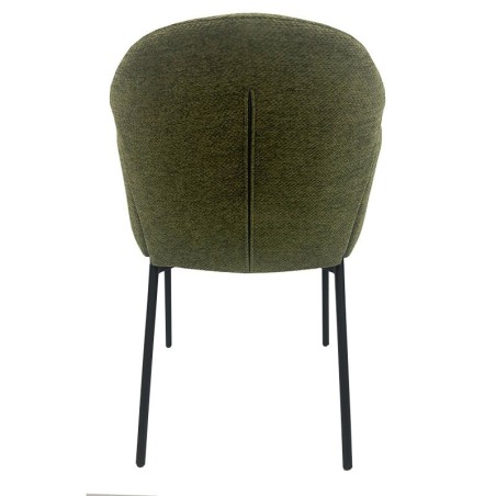 Sillón GIORGIO, metal, tapizado chenilla verde bosque