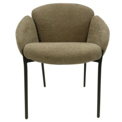 Sillón GIORGIO, metal, tapizado chenilla marrón visón 2