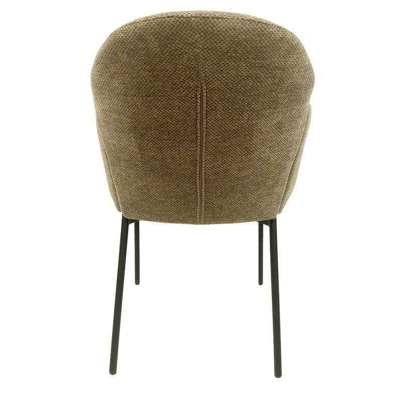 Sillón GIORGIO, metal, tapizado chenilla marrón visón