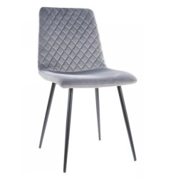 Silla LUCIA NEW, metal, tapizado velvet gris oscuro