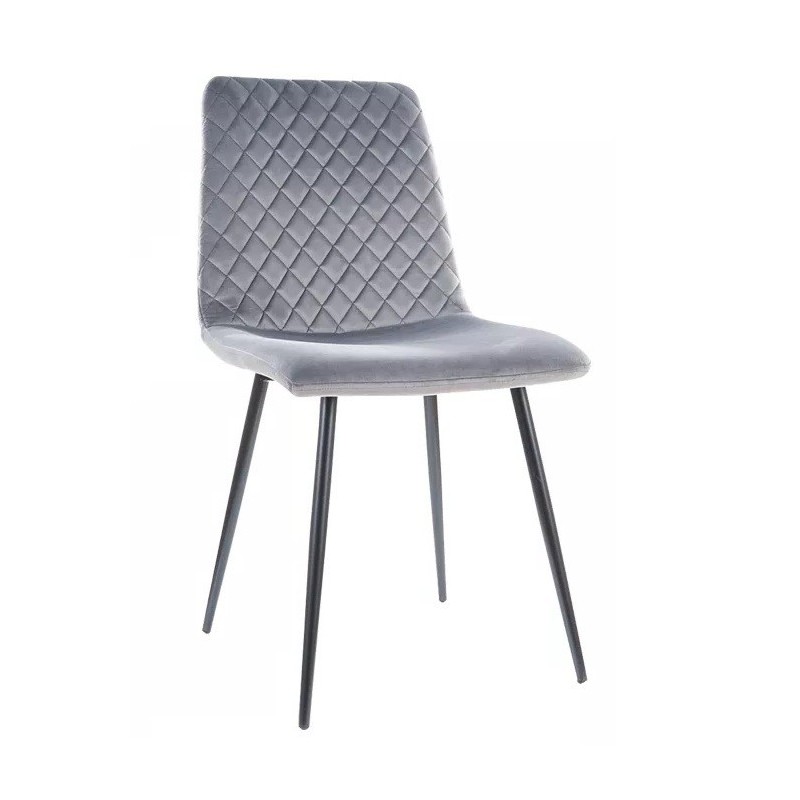 Silla LUCIA NEW, metal, tapizado velvet gris oscuro