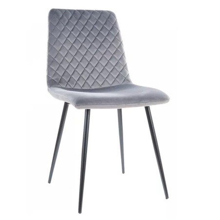 Silla LUCIA NEW, metal, tapizado velvet gris oscuro
