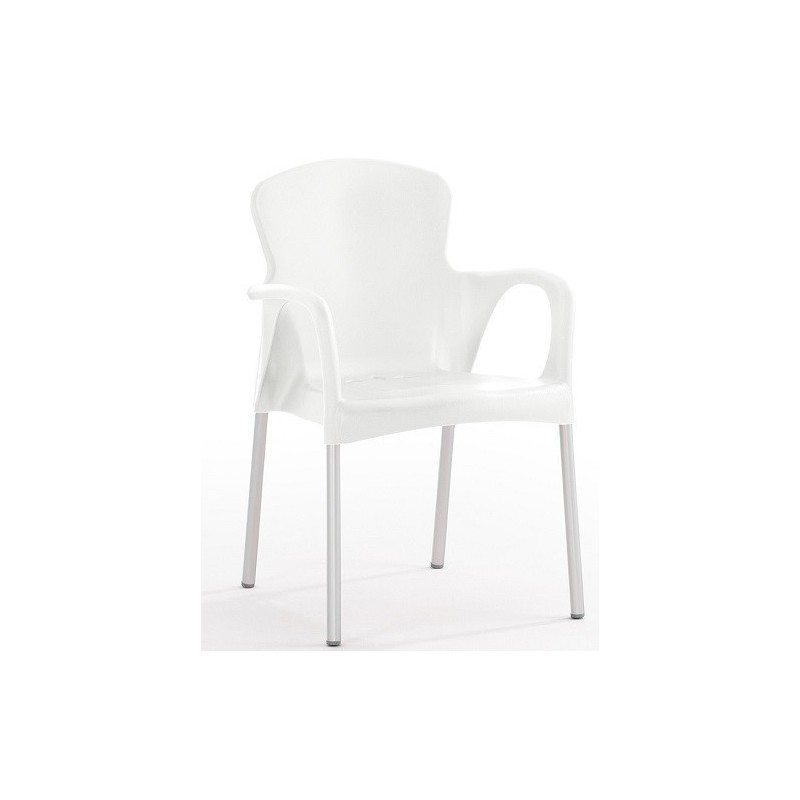 Sillón SENA, apilable, polipropileno blanco*