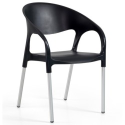 Sillón MOON, aluminio, polipropileno negro* 2