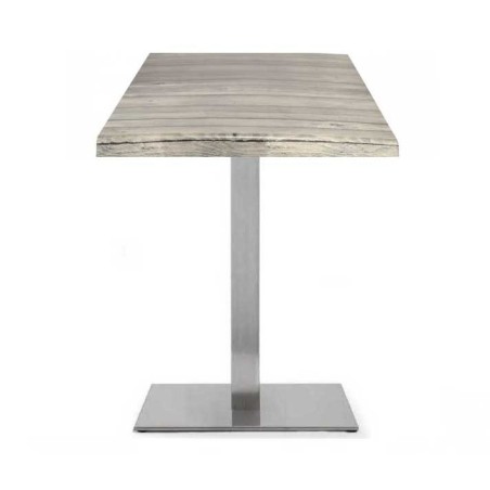 Mesa RHIN, acero inoxidable, base de 73 cms y tapa 80x80 cms. Color a elegir.