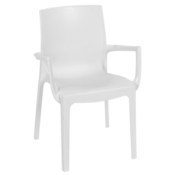 Sillón EMY, apilable,  polipropileno blanco