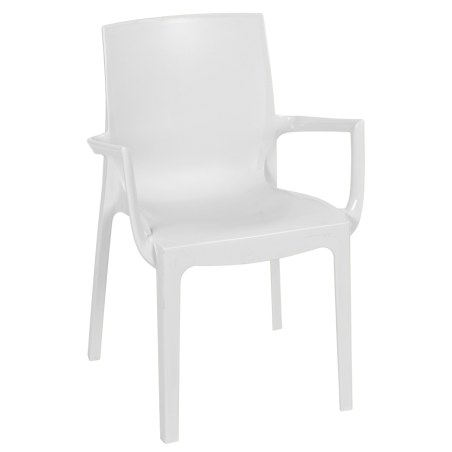 Sillón EMY, apilable,  polipropileno blanco