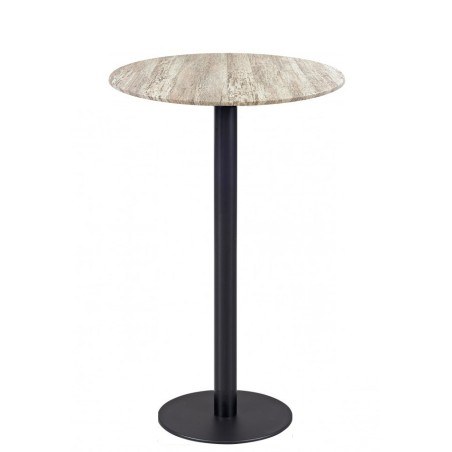 Mesa alta BOMBAY, negra, base de 110 cms y tapa de 70 cms. Color a elegir.