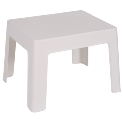 Mesa CARY, baja, apilable, polipropileno blanco.