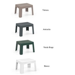 Mesa CARY, baja, apilable, polipropileno blanco. 2