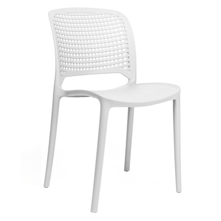 Silla POLINESIA, apilable, polipropileno blanco