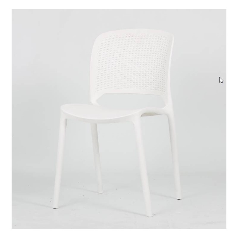 Silla POLINESIA, apilable, polipropileno blanco